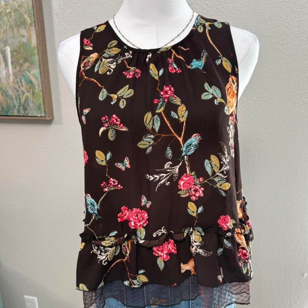 Disney x LC Lauren Conrad Floral Peplum Blouse – Size S